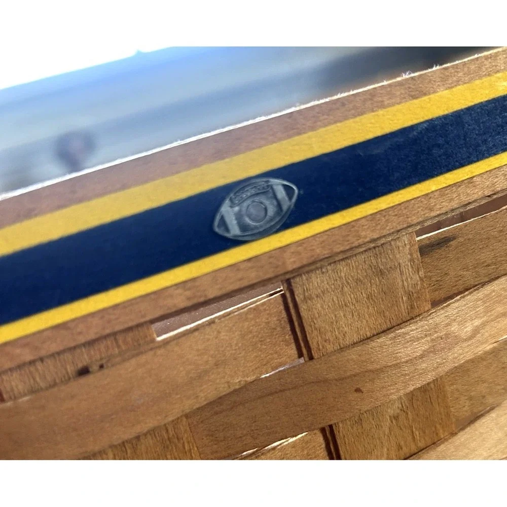 2007 Longaberger Team Spirit Lunch Box Basket Navy Blue Yellow w/Liner - Signed